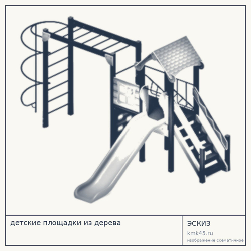 Детская игровая площадка из дерева Н127555, 476×596 см — от 443 000 ₽