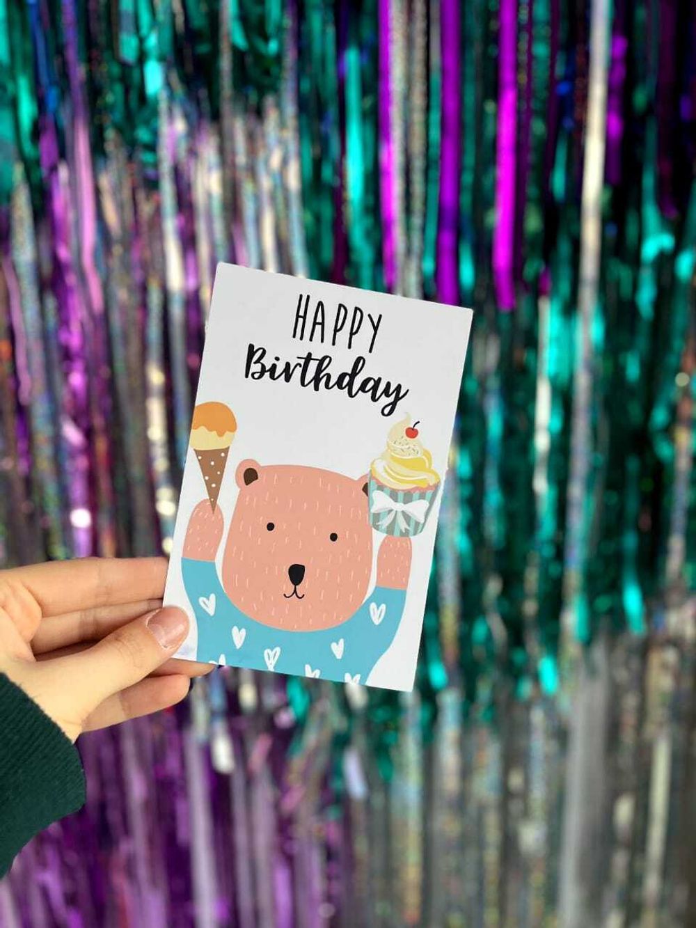 Открытка Мишка Happy Birthday №15  Изображение2