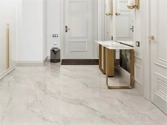 Консоль 4551, 140х79 см, белая керамика Calacatta