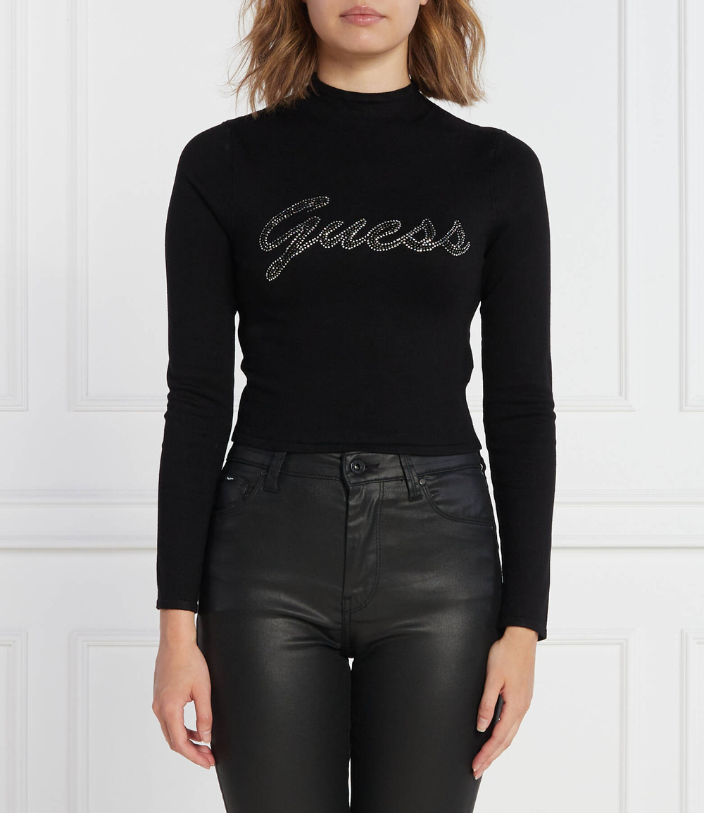 Блузка RHINESTONE LOGO GUESS - черный(W3BR07 Z2YK2)
