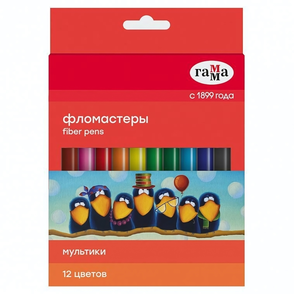 Фломастеры 12цв. смываемые "Мультики" (Гамма)