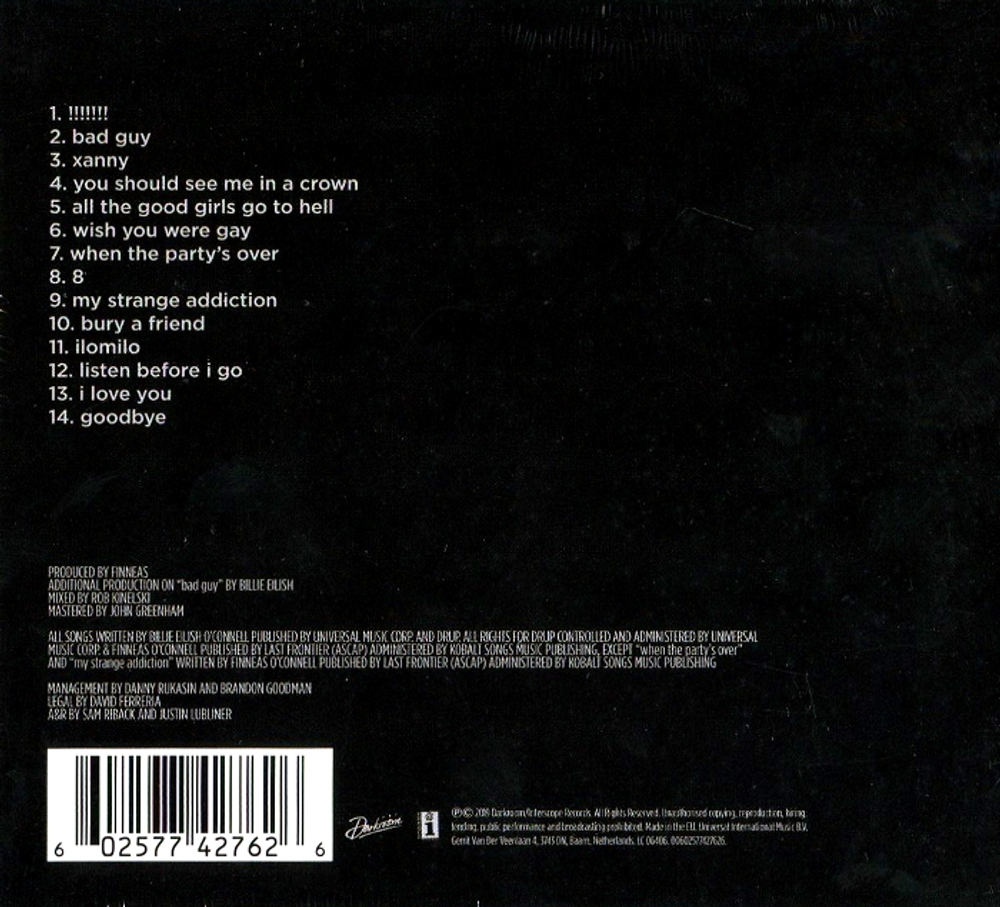 Billie Eilish / When We All Fall Asleep, Where Do We Go? (CD)