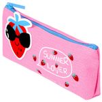 Пенал-косметичка BRAUBERG, канвас с аппликацией, "Cool Strawberry", 19х4х8 см, 228998