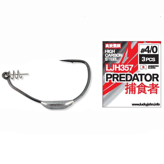 Крючки офсетные Lucky John PREDATOR LJH357 №4/0, 3 шт.