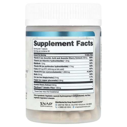 Snap Supplements, Iron Builder, 60 капсул