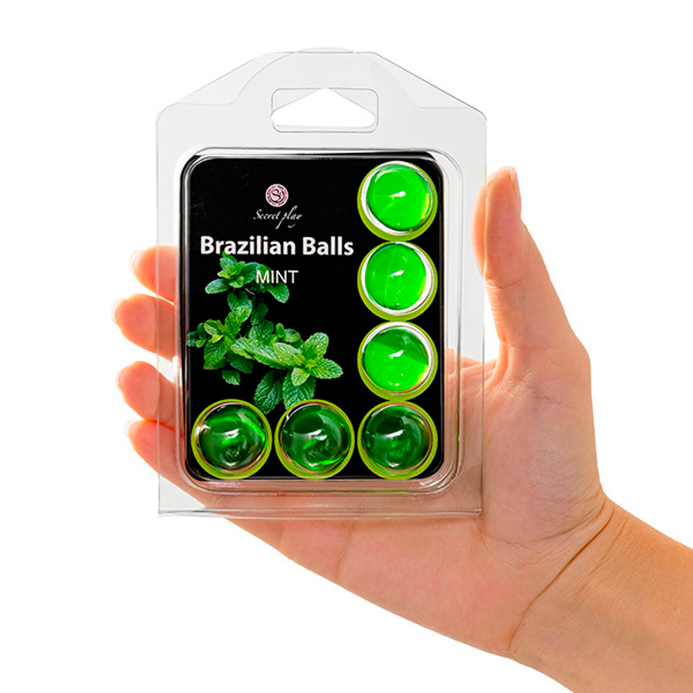 Набор из 6 шариков с массажным маслом с ароматом мяты Secret Play Brazilian Balls