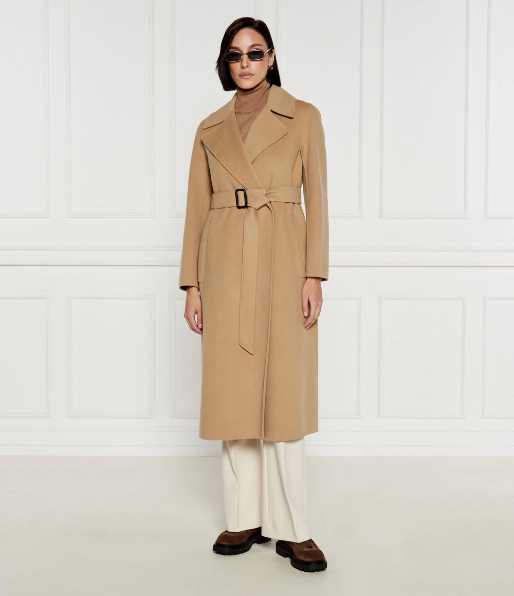 Хлопковое пальто manu Weekend MaxMara - коричневый(250160416)