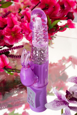 Ротационный вибратор с клиторальным зайчиком A-Toys High Tech Vibrator (8 режимов вибрации, 4 ротации) (Цвет: фиолетовый)