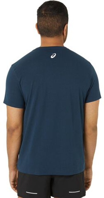 Мужская теннисная футболка Asics Chest Logo Short Sleeve T-Shirt - французский синий/бриллиантовый белый