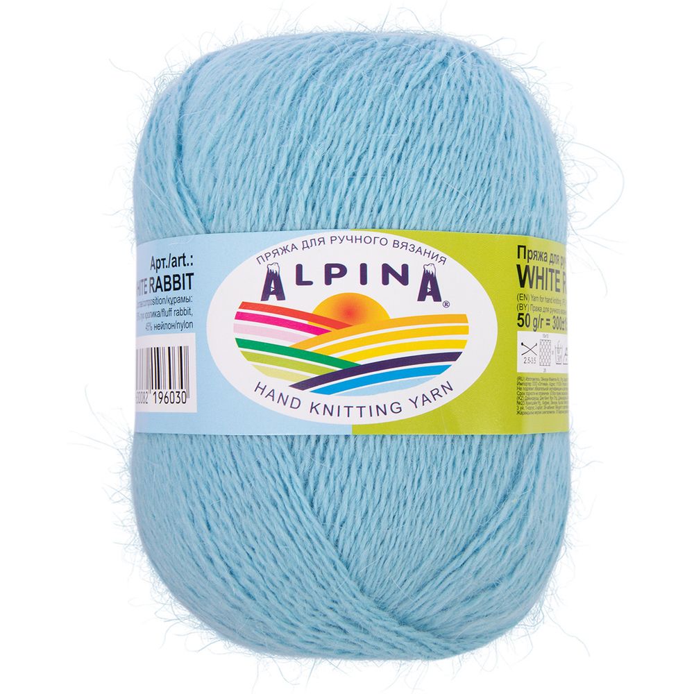 Пряжа Alpina White Rabbit / уп.10 мот. по 50г, 300м, 241 голубой Пряжа Alpina White Rabbit / уп.10 мот. по 50г, 300м, 241 голубой