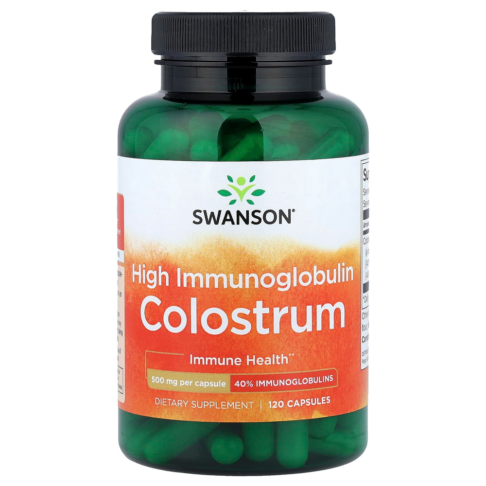 Swanson Vitamins, молозиво с высоким содержанием иммуноглобулина, 120 капсул (500 мг в 1 капсуле)
