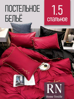 Комплект постельного белья Mency 1.5 спальный, Сатин, Красный
