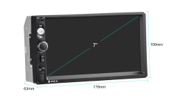 Автомагнитола сенсорная 7" 2DIN с камерой заднего вида (Bluetooth, USB, AUX, Mirror Link)
