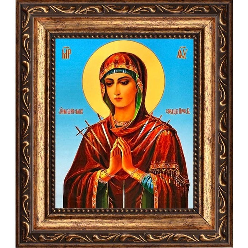 Умягчение злых сердец. Икона божьей матери на холсте.
