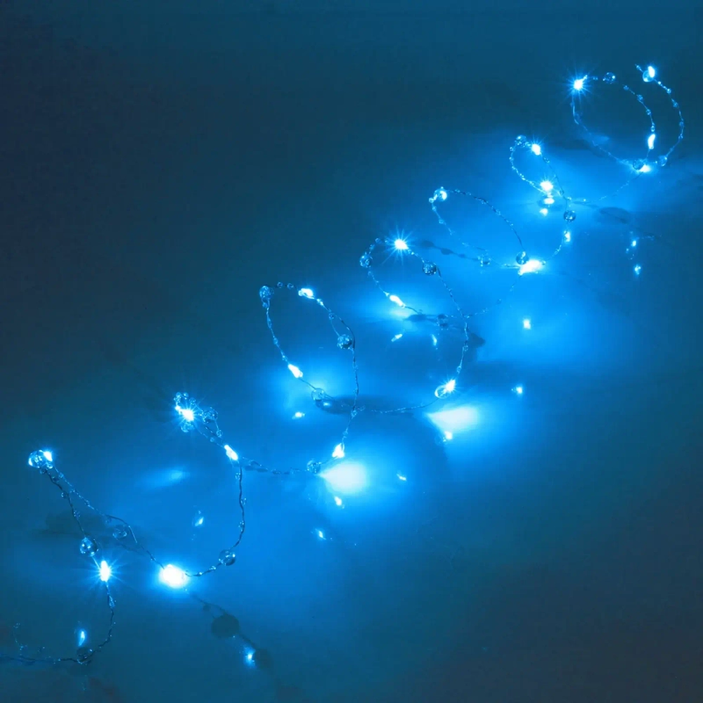 Гирлянда для дома «Льдинка» на батарейках 2,0 м 20 ламп LED, 3 реж, IP-20, Голубой