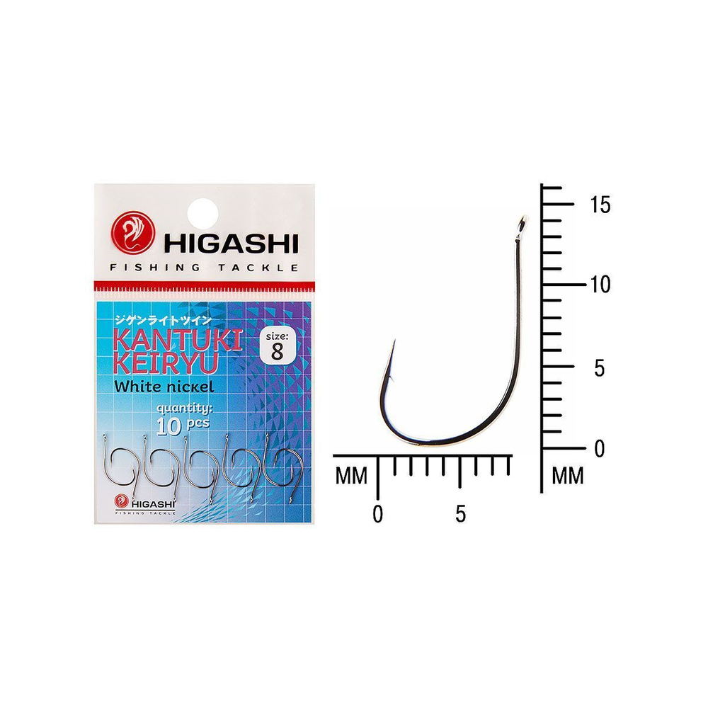 Крючок одинарный HIGASHI Kantuki Keiryu #4 White nickel