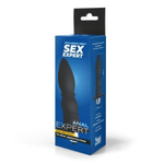 Черный силиконовый анальный вибратор Sex Expert - 13 см. (Цвет: черный)