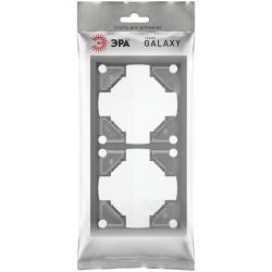 Рамка для розеток и выключателей ЭРА Galaxy 15-5002-06 на 2 поста графит | Эра Galaxy