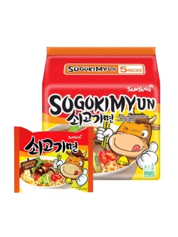 Корейская лапша Sogokimyun с говядиной( 5шт по 120гр.)