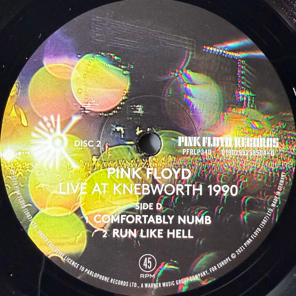 Pink Floyd ‎– Live At Knebworth 1990 2LP (Германия 2021г.) 2х12", 45 RPM