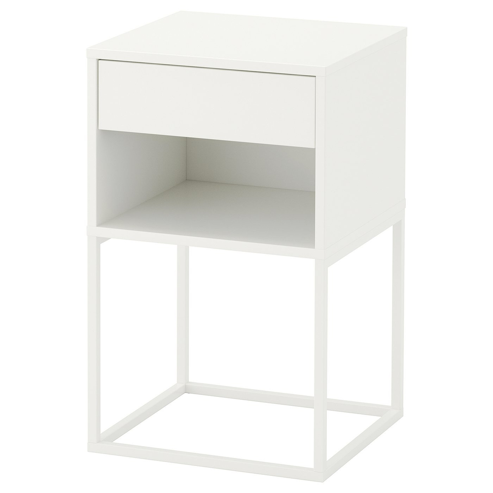 IKEA VIKHAMMER  (ИКЕА ВИКХАММЕР)  -  Прикроватный столик - белый 40х39 см