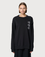 MM6 MAISON MARGIELA СВИТШОТ-ТРАНСФОРМЕР ЖЕНСКИЙ С ЛОГОТИПОМ БРЕНДА ЧЕРНЫЙ