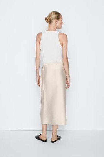 Massimo Dutti Свободная юбка с карманами - STUDIO, каменный