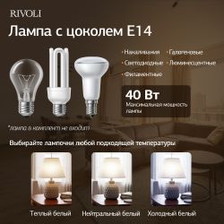 Настольная лампа Rivoli Muriel 7550-502 1 х Е14 40 Вт керамика бежевая с абажуром | Rivoli