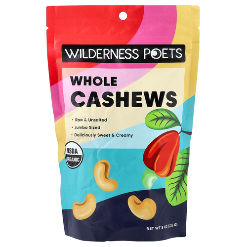 Wilderness Poets, органические целые орехи кешью, 226 г (8 унций)