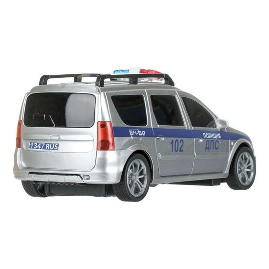 Машина р/у LADA LARGUS ПОЛИЦИЯ 18 см, свет, серебр, кор. Технопарк
