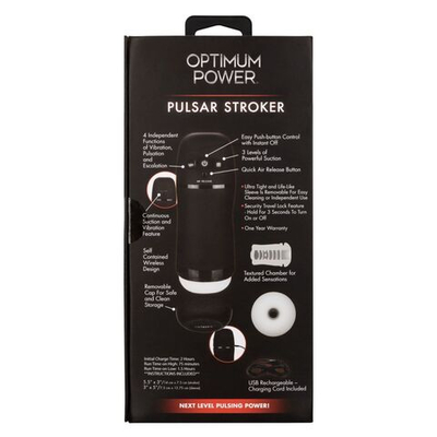 Автономный пульсирующий вибромастурбатор Pulsar Stroker (Цвет: черный с белым)