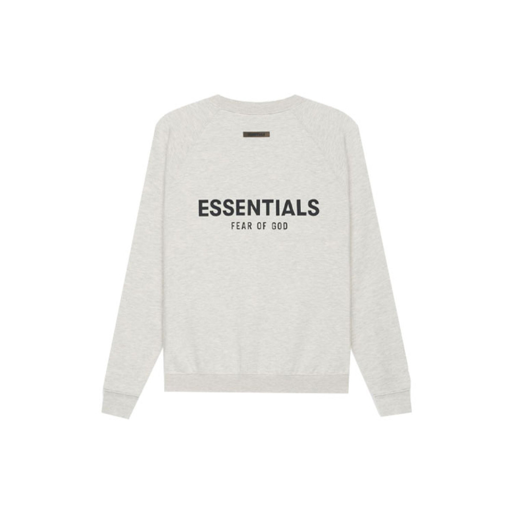 Толстовка Fear of God Essentials SS21 Pullover Crewneck Light Heather Oatmeal Logo, FOG-SS21-594