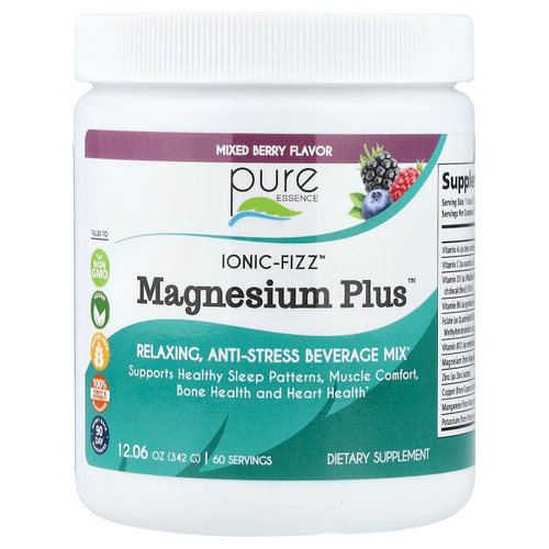 Pure Essence, lonic-Fizz™, Magnesium Plus™, со вкусом ягодного ассорти, 342 г (12,06 унции)