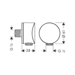 Шланговое присоединение Hansgrohe Fixfit S 27453000