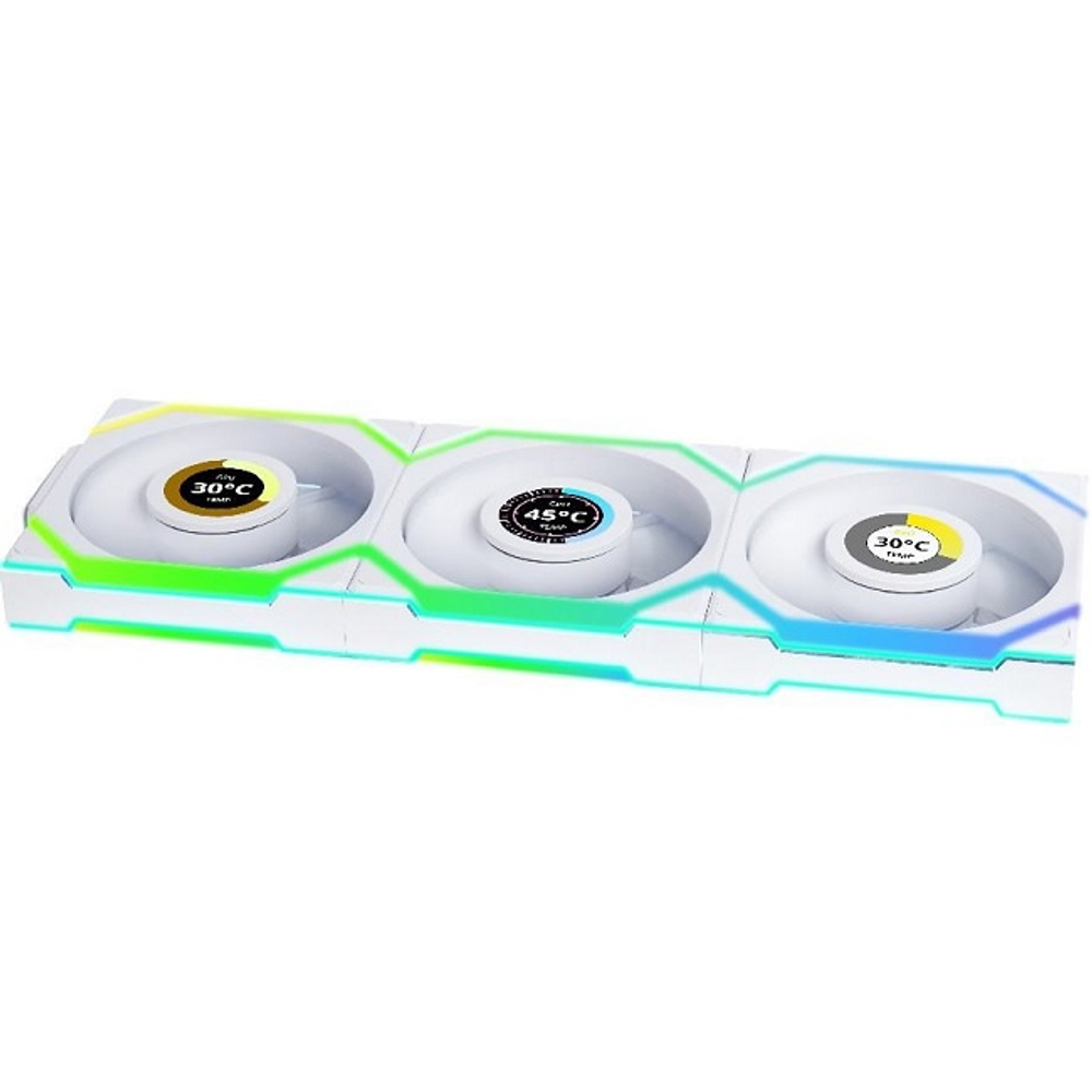 Комплект вентиляторов для корпуса Lian Li UNI FAN SL WIRELESS LCD 120 RB, белый (12RSLLCD1W3W), (G99.12RSLLCD1W3W.R0)
