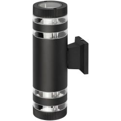 Светильник уличный настенный ЭРА «Адрия» GBW-102-BL-0300 230В 2хЕ27 IP54 вверх/вниз черный | Садово-парковые светильники