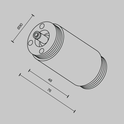 Прямой коннектор для системы Shelf без ввода питания, CA013IC-B. TM Maytoni