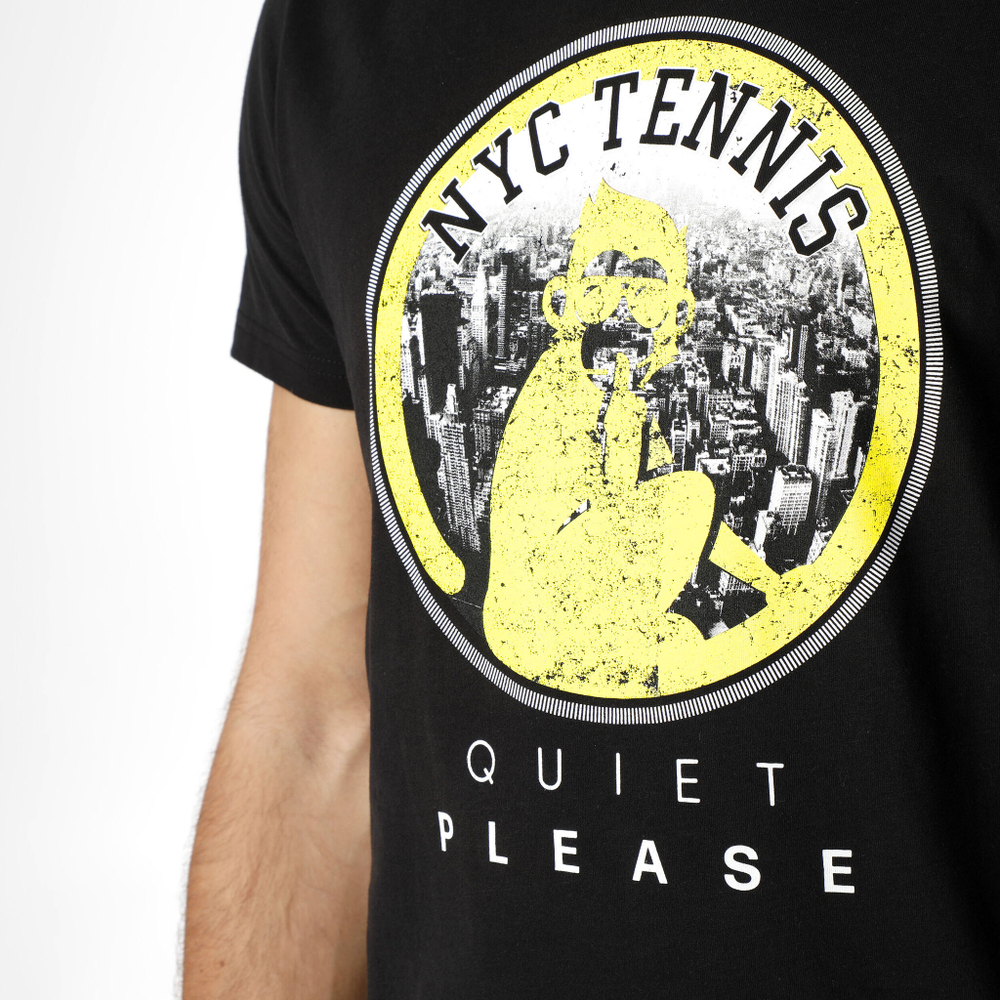 Мужское теннисное поло Quiet Please NYC T-Shirt Men - Black, Multicoloured