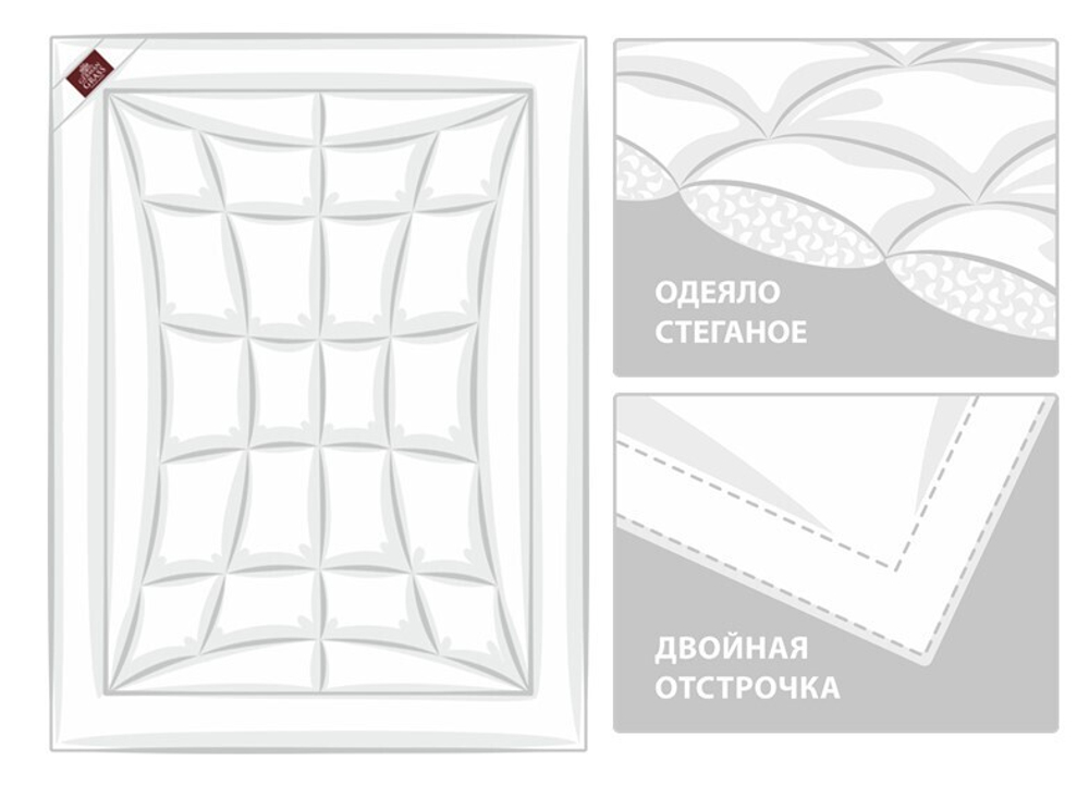 Одеяло легкое кассетное 220х240 German Grass Алиниум (Non-Allergenic Premium)