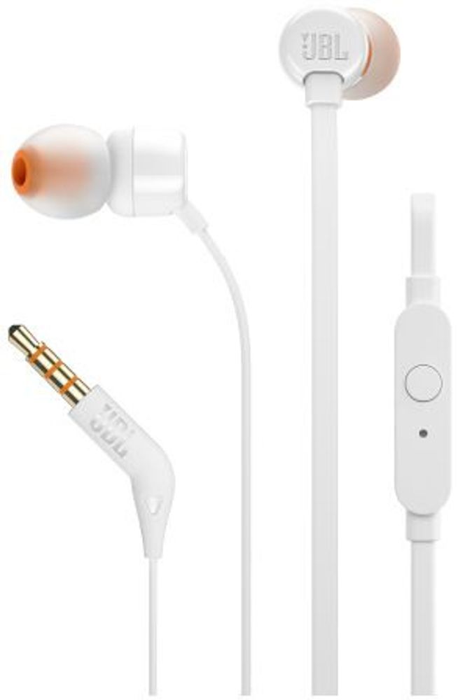 JBL T110, белая Гарнитура JBL T110, белая Гарнитура