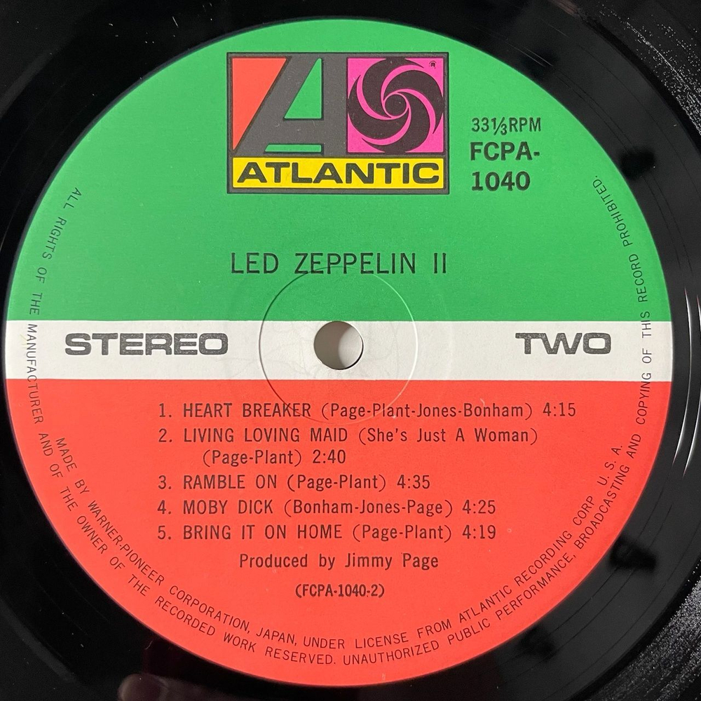 Винтажная виниловая пластинка LP Led Zeppelin II (Japan 1978) (No Obi) The Lemon Song