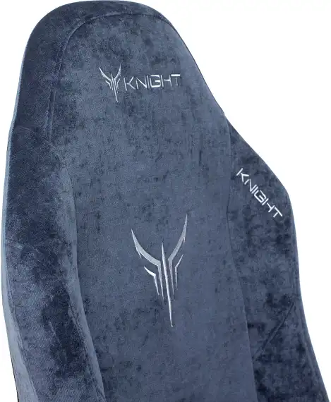Кресло игровое Knight N1 Fabric синий Light-27 с подголов. крестов. металл