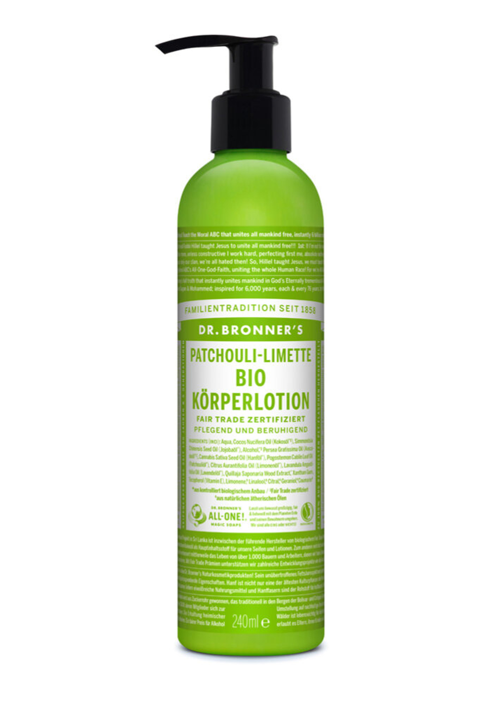 Лосьон для тела с пачули и лаймом Dr. Bronner’s, 240 мл