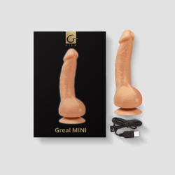 Gvibe Greal Mini - Мини-версия реалистичного вибратора из Bioskin, 18х3 см (телесный)