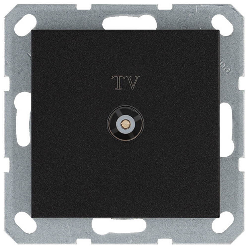 Розетка TV Φ9.5mm оконечная с накладкой, цвет Антрацит