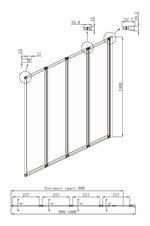 Шторка для ванны Ambassador Bath Screens 16041111R (100х140) хром,стекло прозрачное,складная,1 место