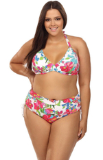 Купальник plus size с ярким цветочным принтом (Размер: 85D/42) (Цвет: разноцветный)