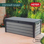Мебель Сундук Keter для хранения Брашвуд Storage box графит (455л)