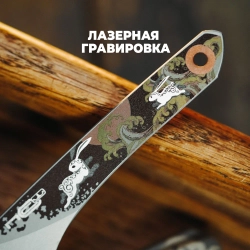 Нож NC Custom KOI Rabbit Blue, Grey