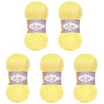 Пряжа Alize (Ализе) Cotton Gold / уп.5 мот. по 100 г, 330м, 187 светлый-лимон A